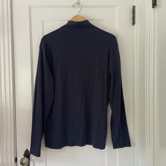 J. Crew navy cotton quarter-zip pullover, size large - Picture 2 of 3